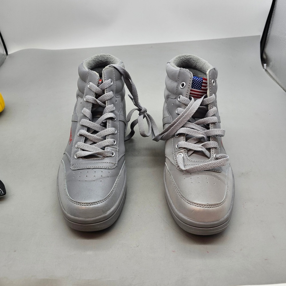 NASA Resnik Mens High Top Sneakers Grey Space Theme US 7.5M NS203324